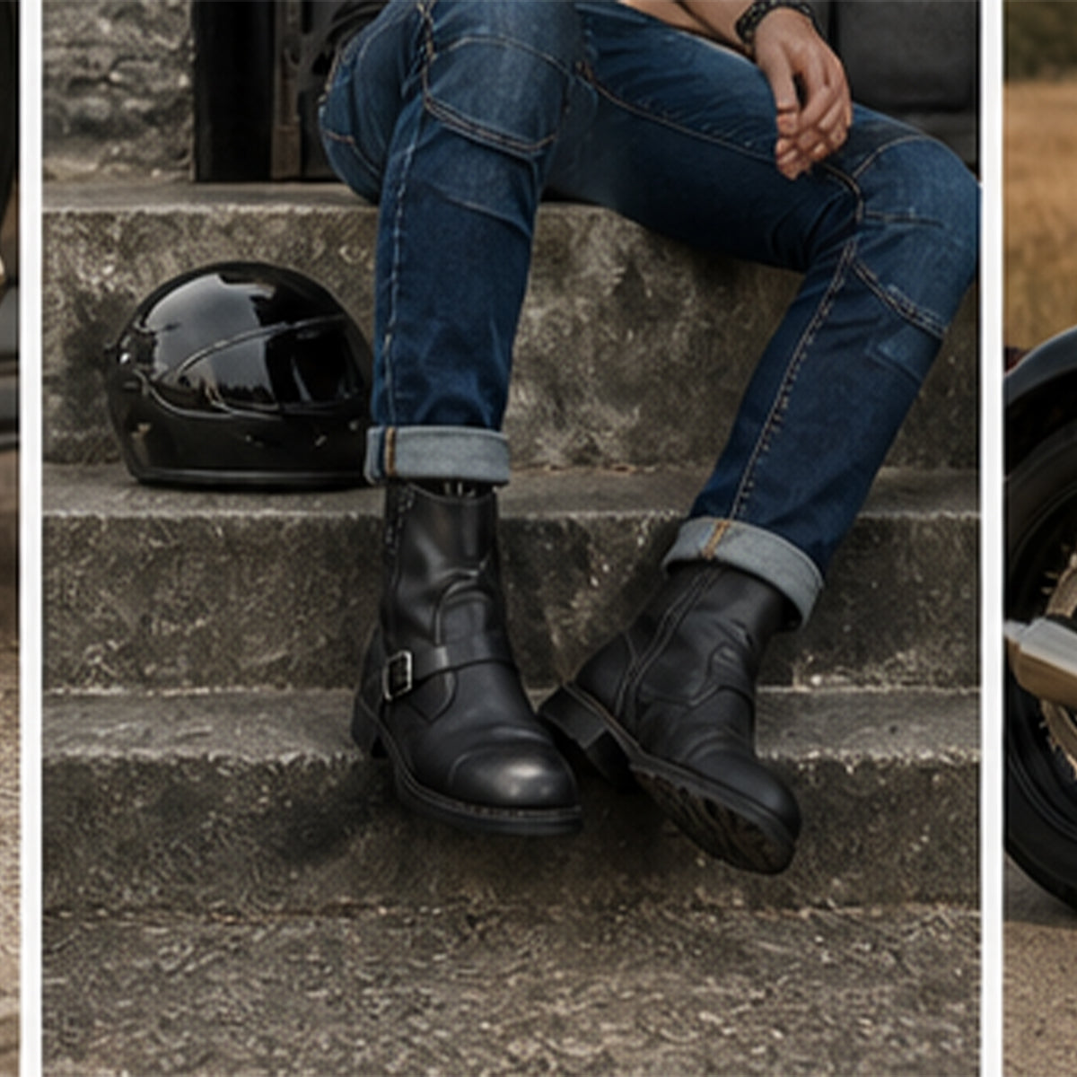 Men Motorcycle Jeans Biker Armour Jeans- MJ-1 Faded Blue