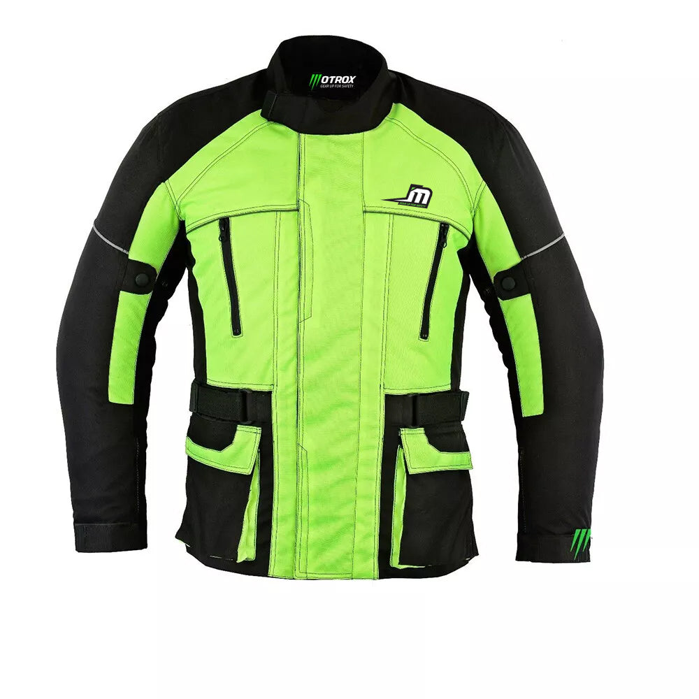 Hiviz Men Motorcycle Textile Jacket Crushing Biker Wear