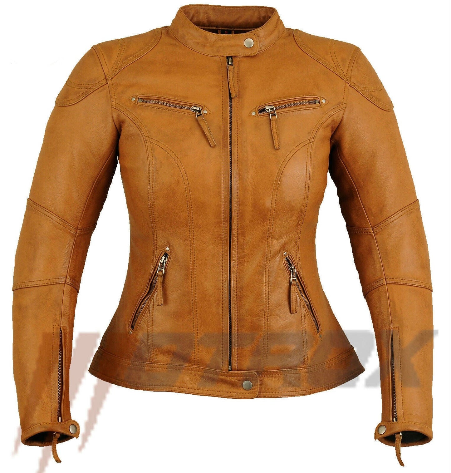 Motrox Women Leather Jacket Inspiring Ochre Color 1