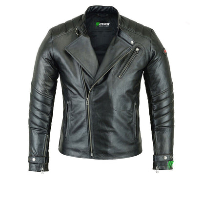 Men Leather black Jacket Inspiring style 0F Motrox