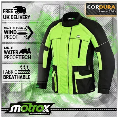 Hiviz Men Motorcycle Textile Jacket Crushing Biker Wear