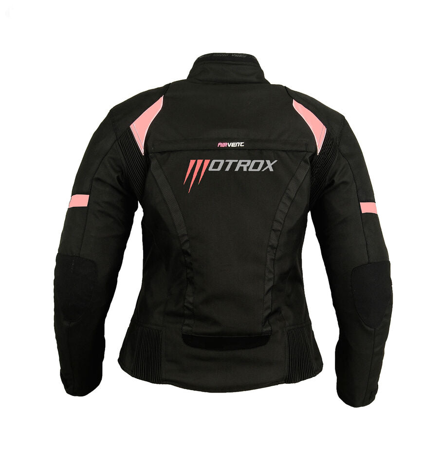 Ladies Textile Jacket Glamorous Biker Black Pink 78