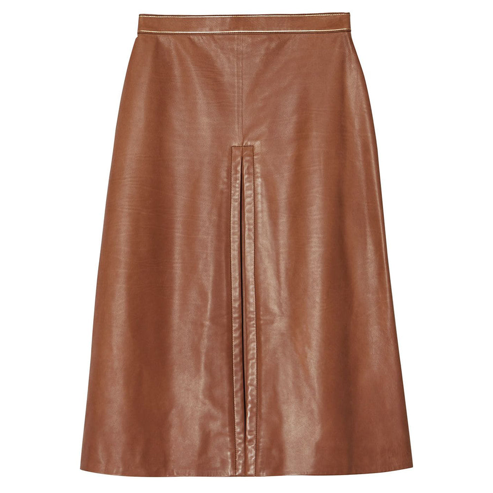 Ladies Leather Skirt Genius Below Knee Fashion We4r
