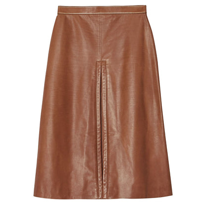 Ladies Leather Skirt Genius Below Knee Fashion We4r