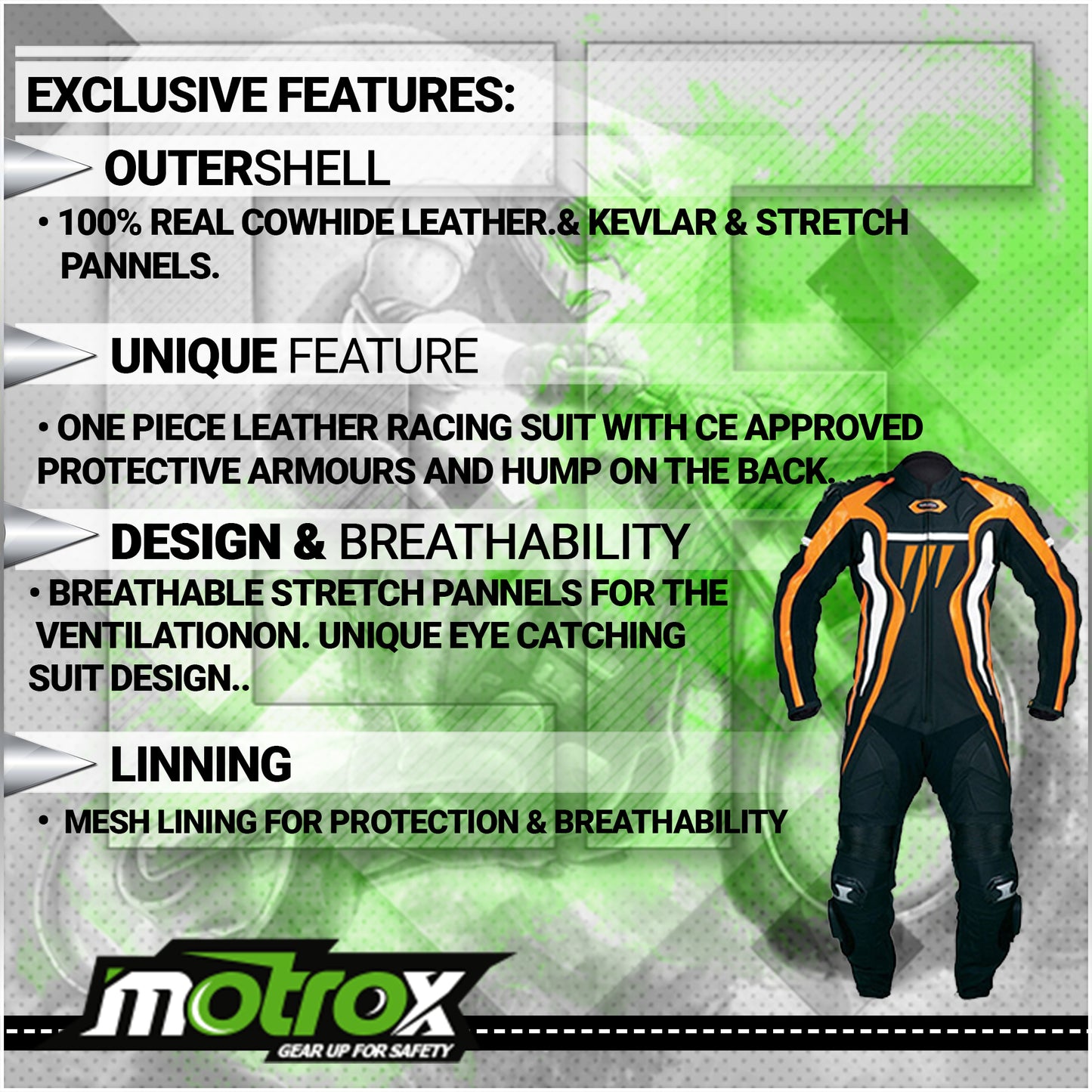 Leather Racing Suit Energetic 2.0 For Men & Kids