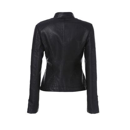 Ladies Leather Jacket Dominate Classic Biker Style3