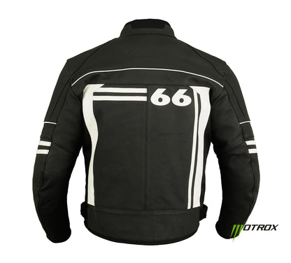 Men Motorcycle Leather Jacket luxurious 66 Racer