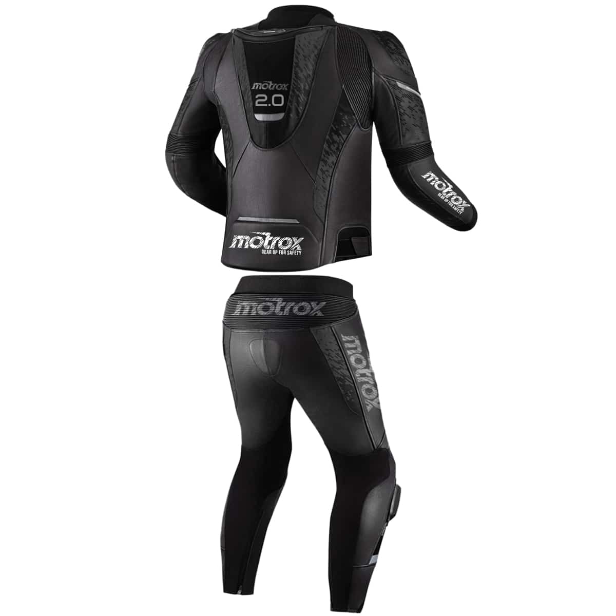 back side Leather Racing Suit black 2 Piece for men