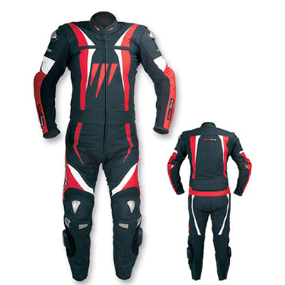 Biker Leather Suit black and red