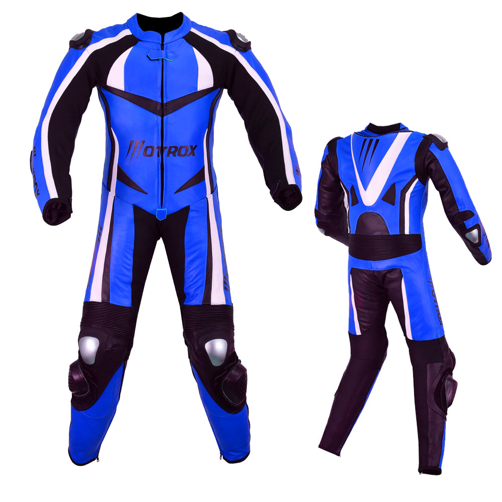 blue leather motorcycle suit for boys