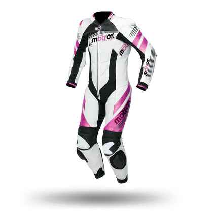 girls pink leather race suit