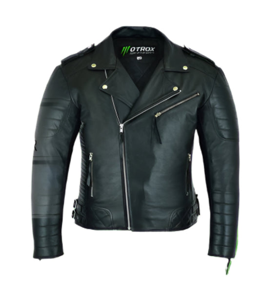 Brando Style Quilted Soft Black Leather Jacket Slim fit for men