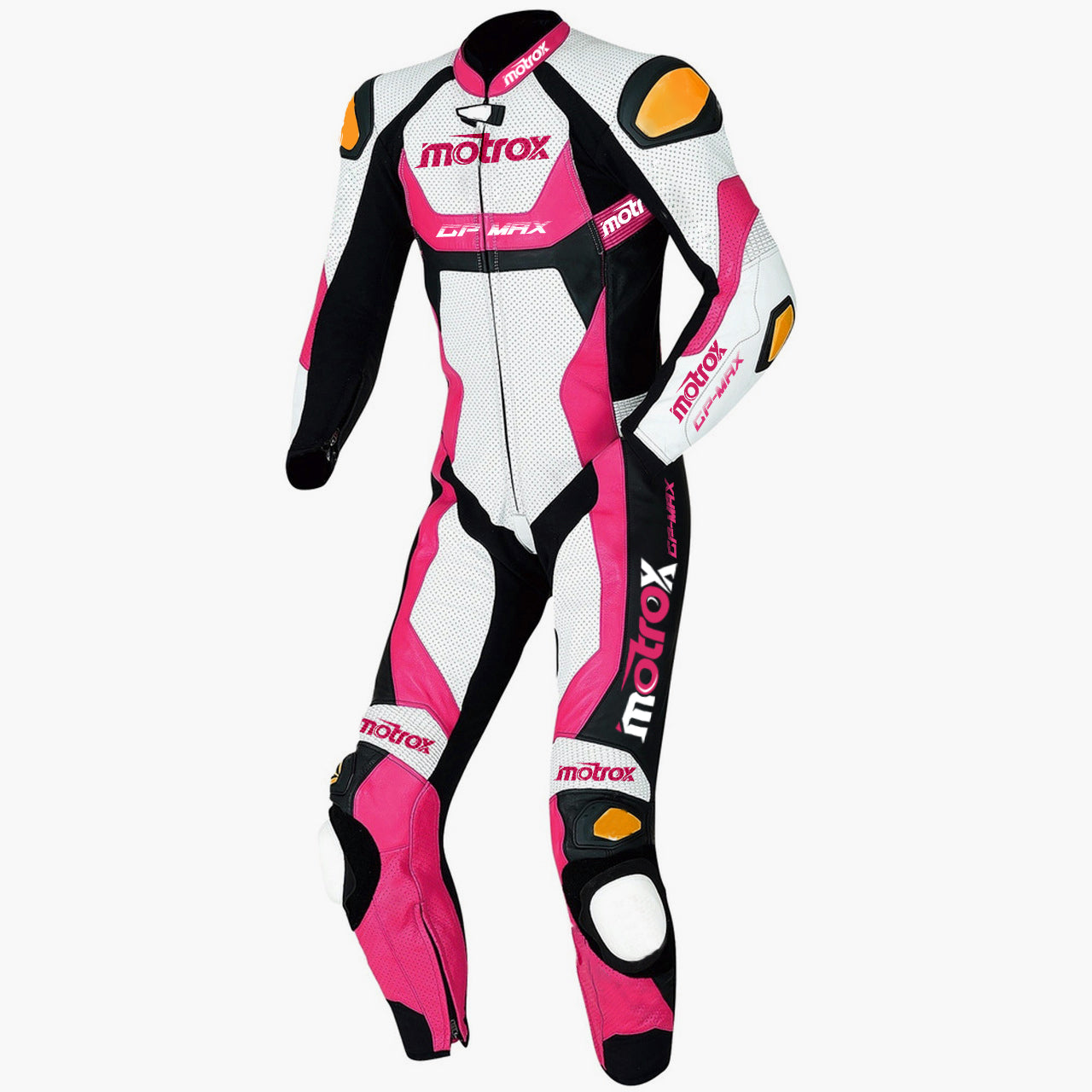 Motrox Women Race Suit Superior GP Max Series in pink & white colour 