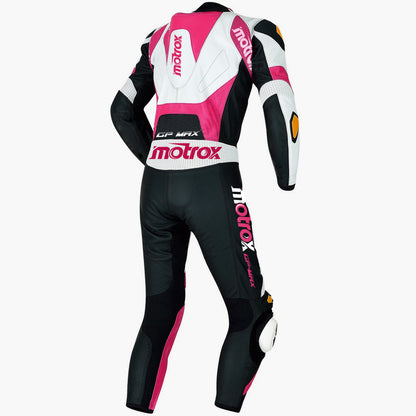 Backside of Women Race Suit Superior GP Max Series in pink colour