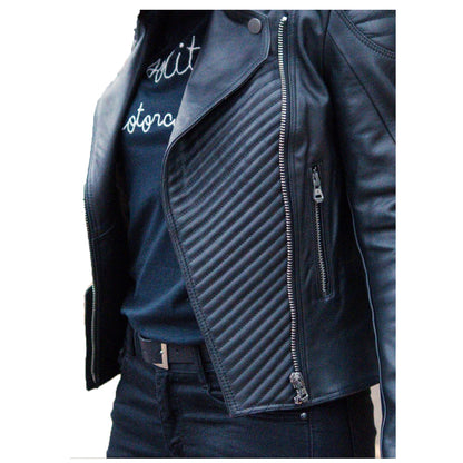 Biker Jacket Ladies Dazzling leather Fashion Wear 3