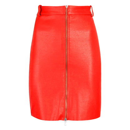 Ladies Leather Skirt Beautiful Short Zipper Style 1