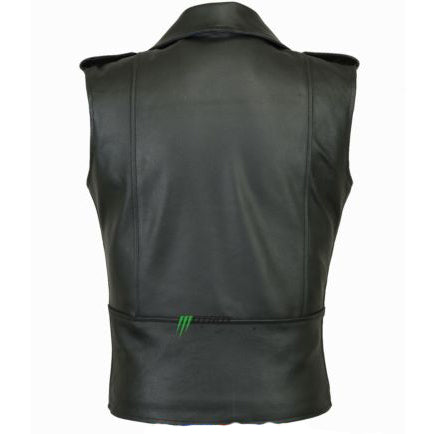 Motorcycle Leather Vest Genius Men Brando Style 1.0