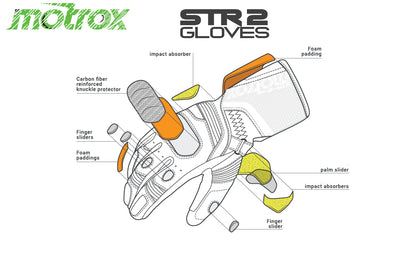Motorcycle Race Gloves Crushing STR 2.0